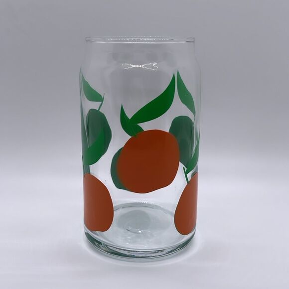 NWT Wool + Pepper Co. ORANGES 16oz Glass Can Cup - Picture 2 of 3